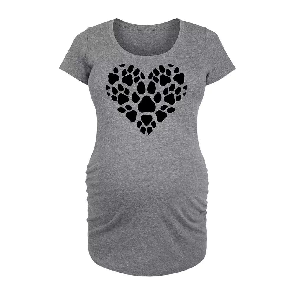 Maternity Pawprint Heart Graphic Tee, Women's,  Product Image