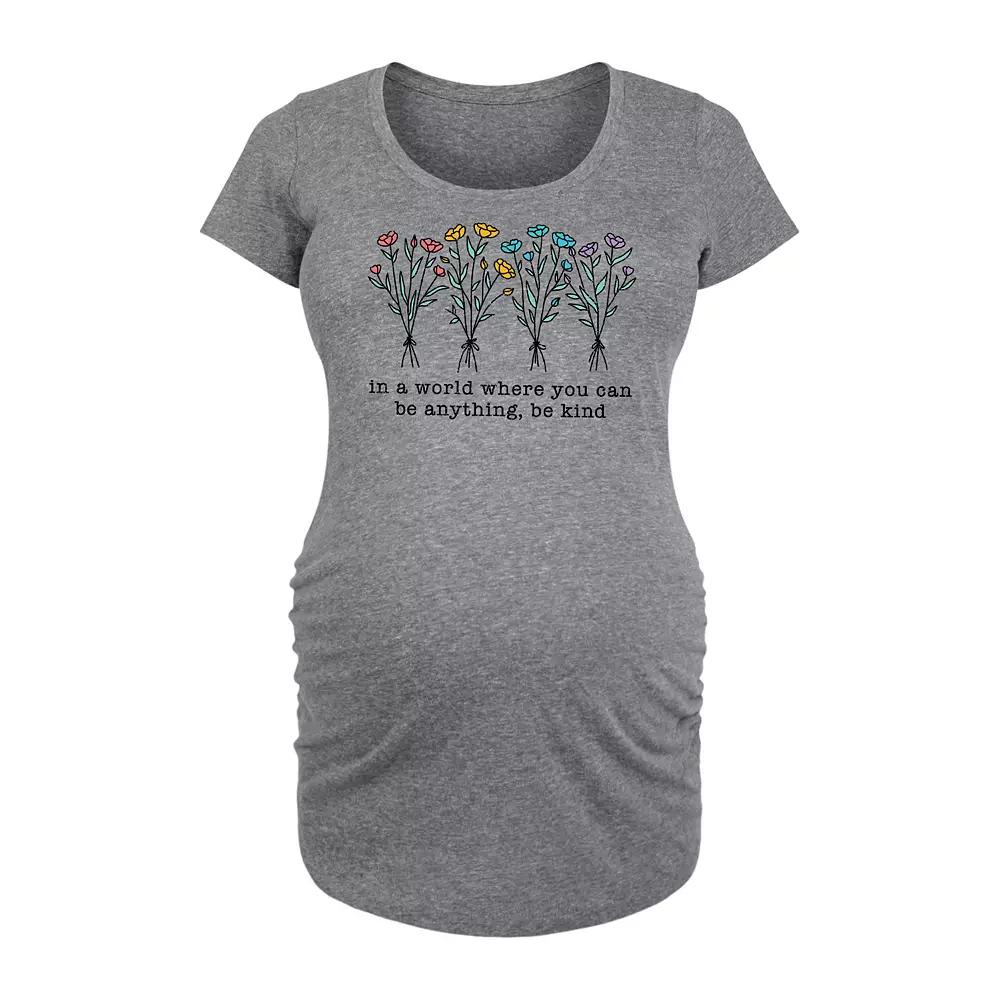 Maternity Be Kind Rainbow Flowers Graphic Tee, Women's,  Product Image
