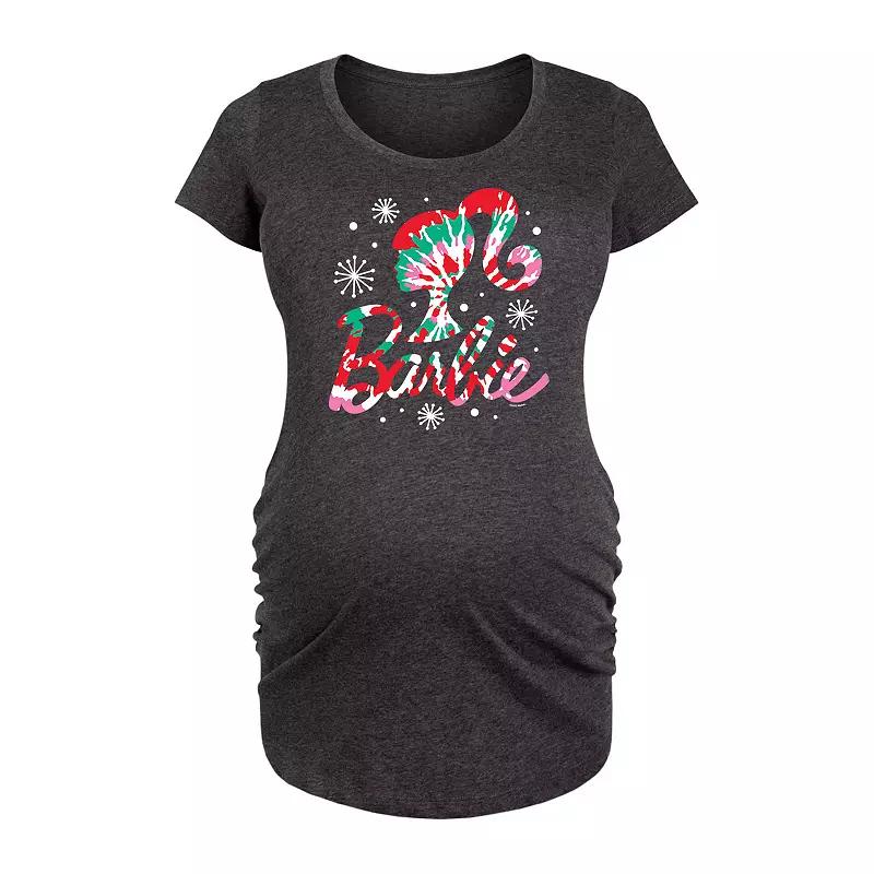 Maternity Barbie® Holiday Tie Dye Logo Graphic Tee, Women's,  Product Image