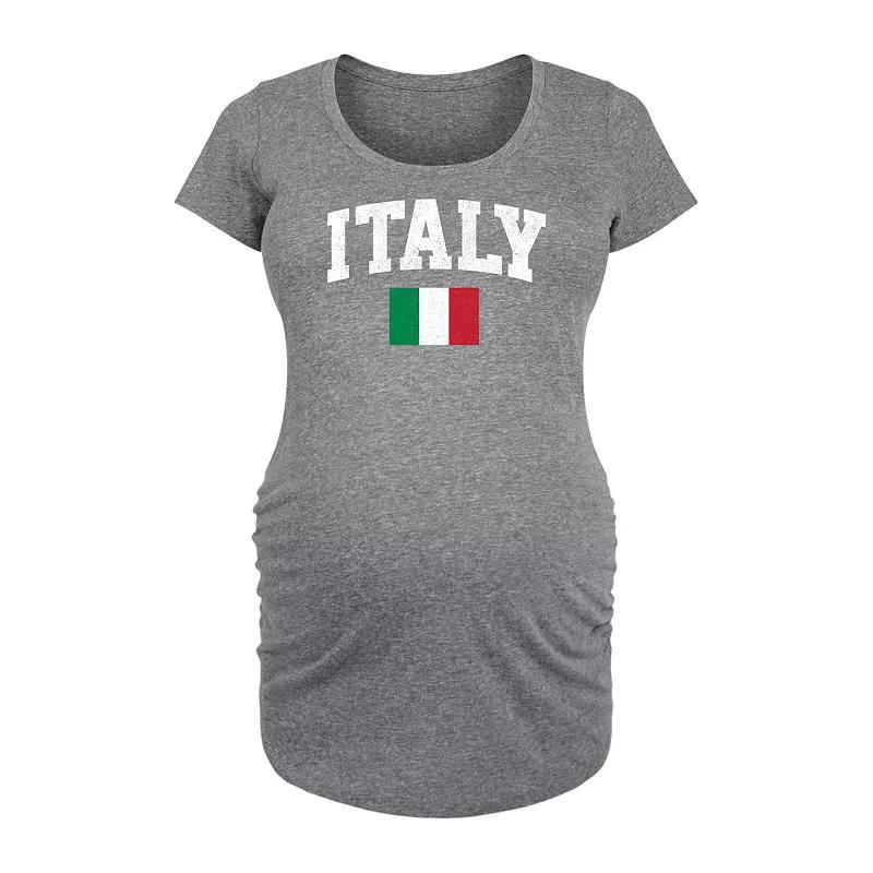 Maternity Italy Flag Graphic Tee, Womens Grey Gray Product Image