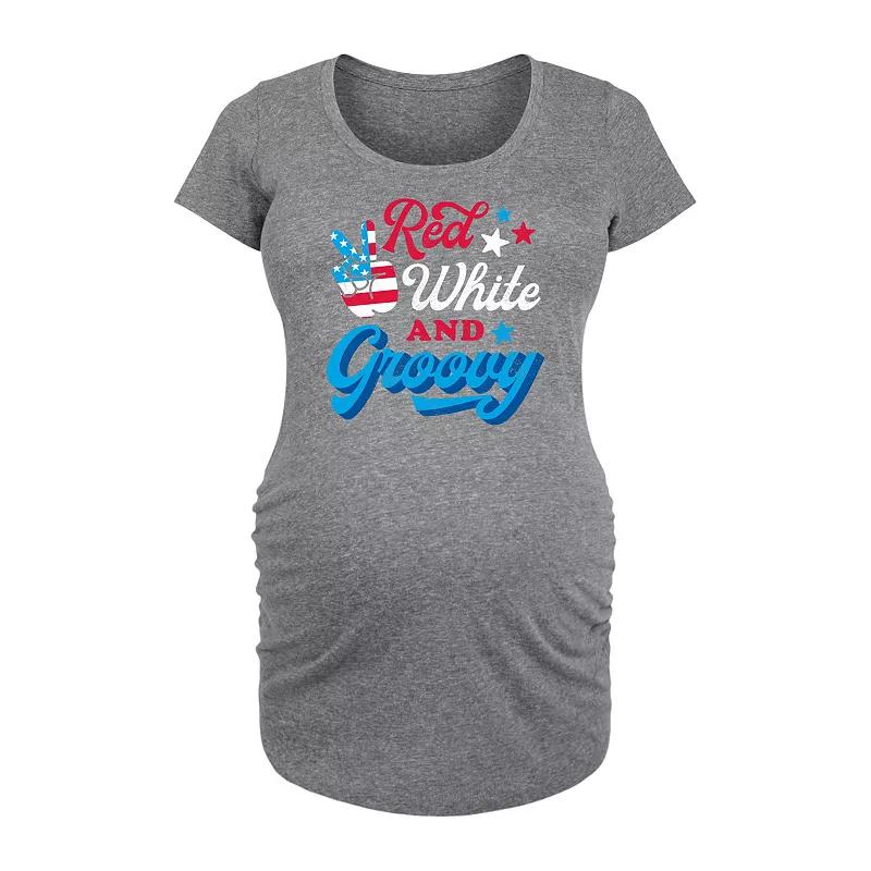 Maternity Red White And Groovy Graphic Tee, Women's,  Product Image