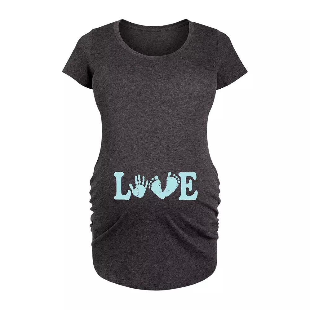 Maternity Love Footprints Graphic Tee, Women's,  Product Image
