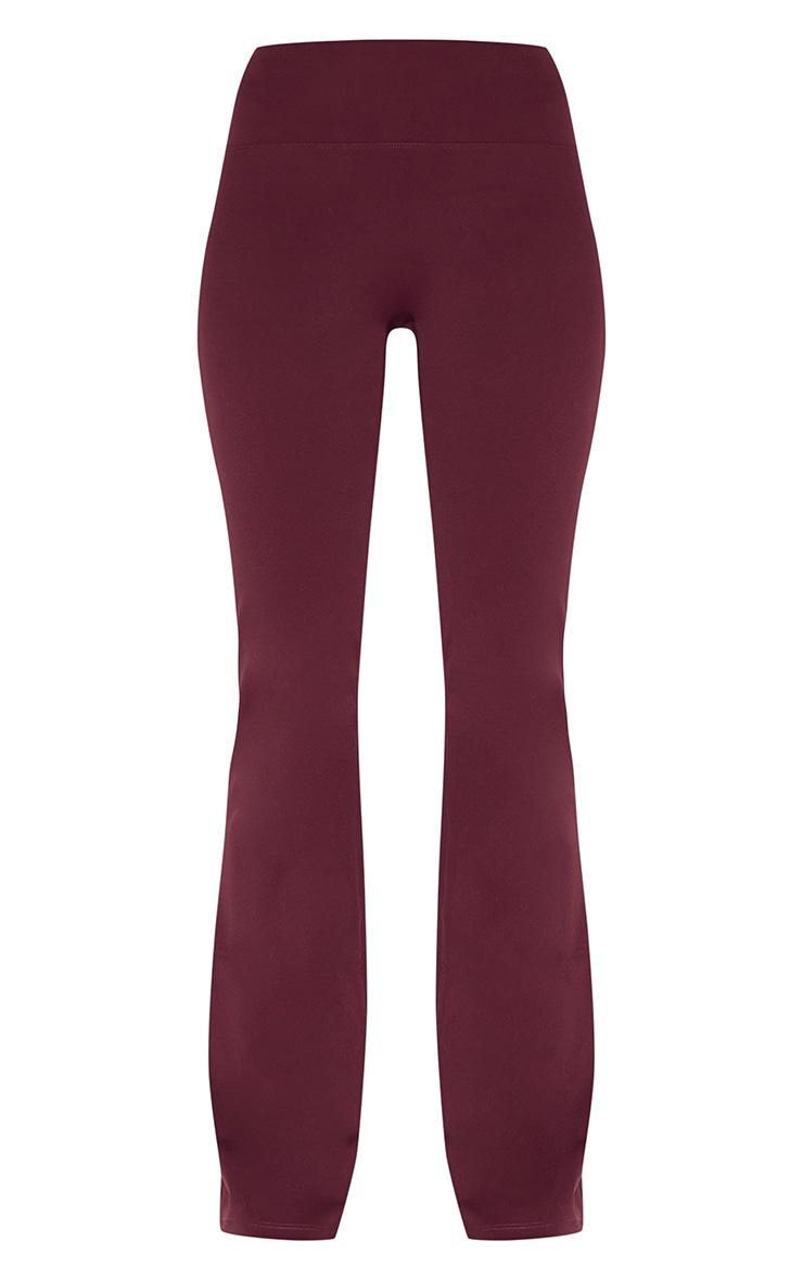 Burgundy Sculpt Wrap Waist Gym Leggings Product Image