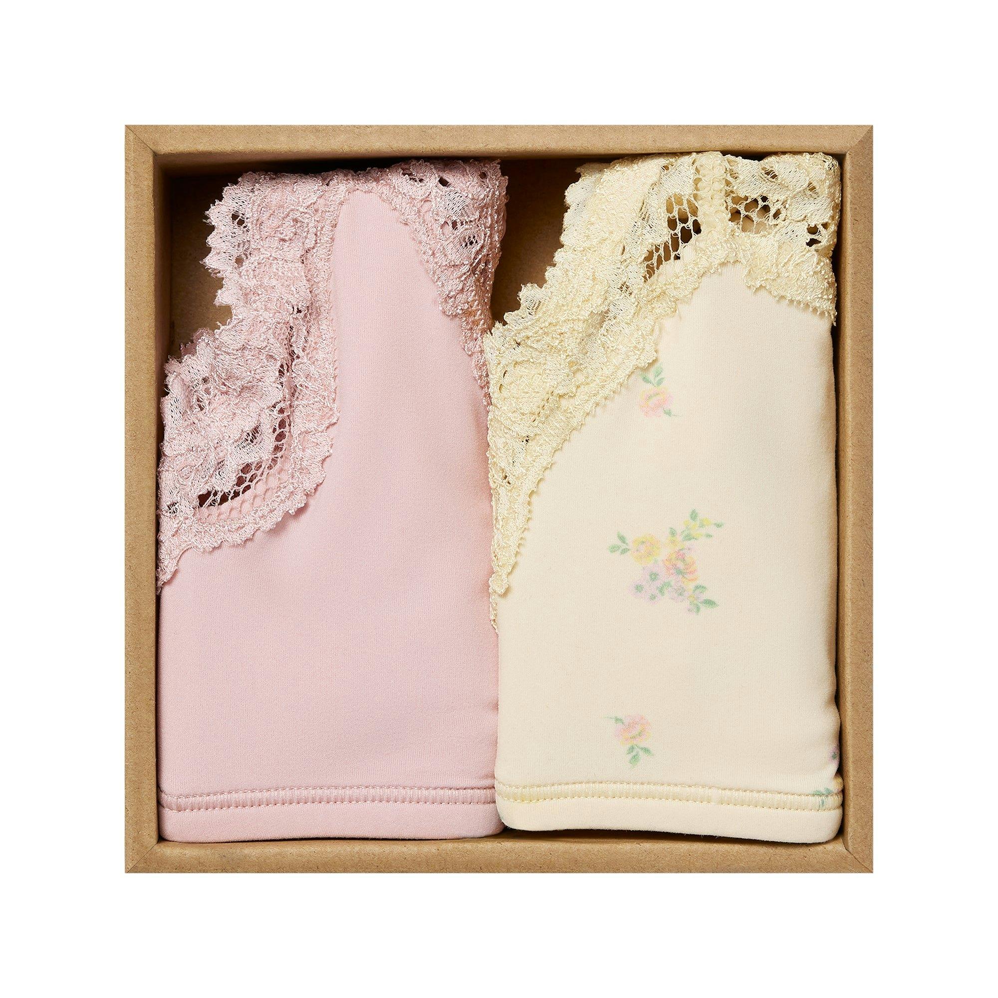 FITS EVERYBODY LACE SCOOP BRALETTE 2-PACK | BOUQUET PRINT AND MORGANITE Product Image