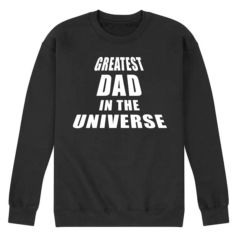 Mens Greatest Dad In The Universe Fleece Sweatshirt Pink Product Image