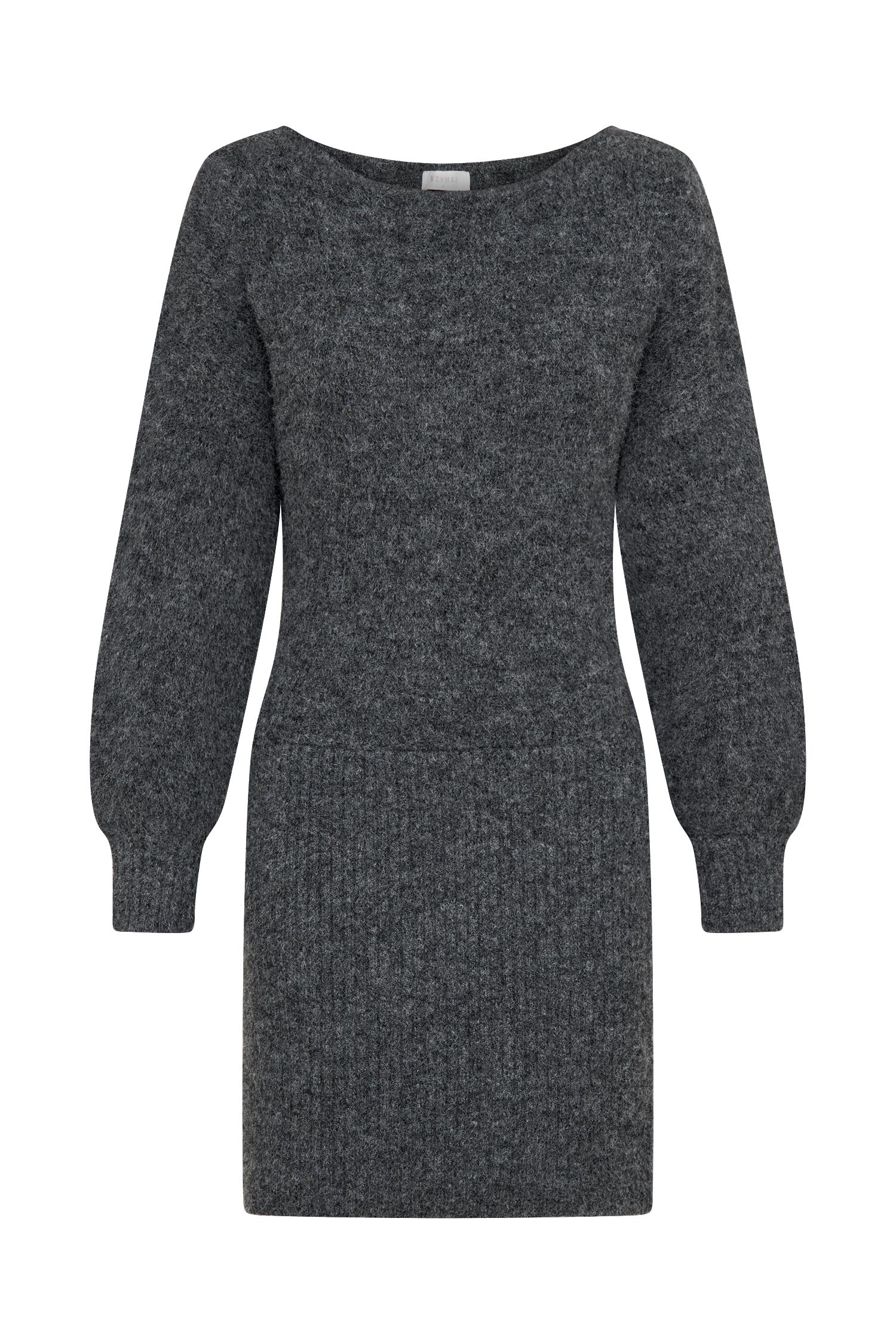 Rafferty Boat Neck Knit Mini Dress - Charcoal Marle Product Image