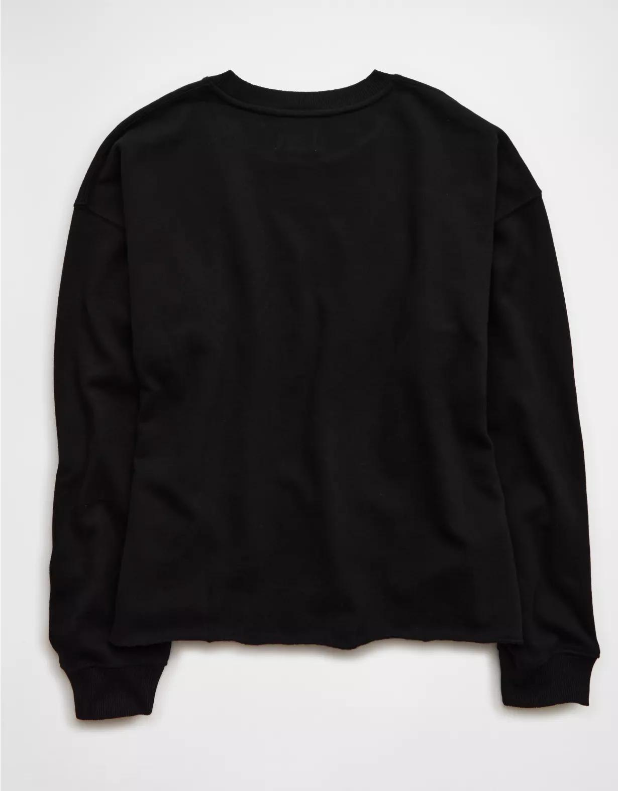 AE Everyday Luxe Cropped Cut-Off Sweatshirt Product Image
