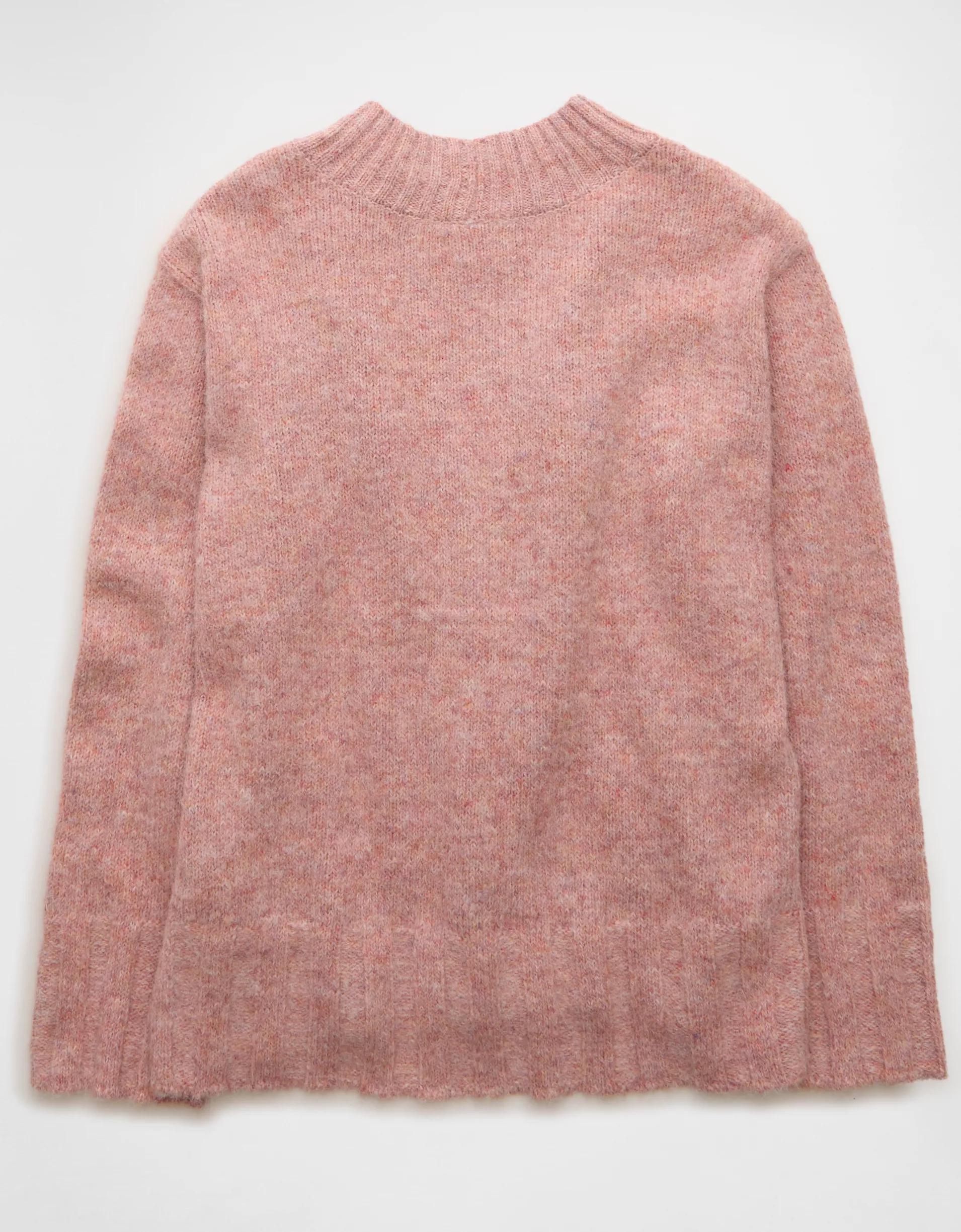 AE Oversized Faux Mohair Wide Cuff Sweater Product Image