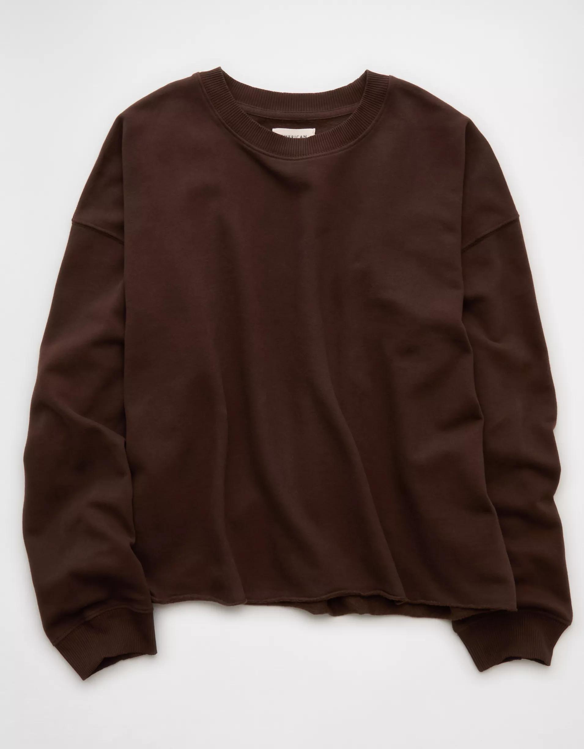 AE Everyday Luxe Cropped Cut-Off Sweatshirt Product Image