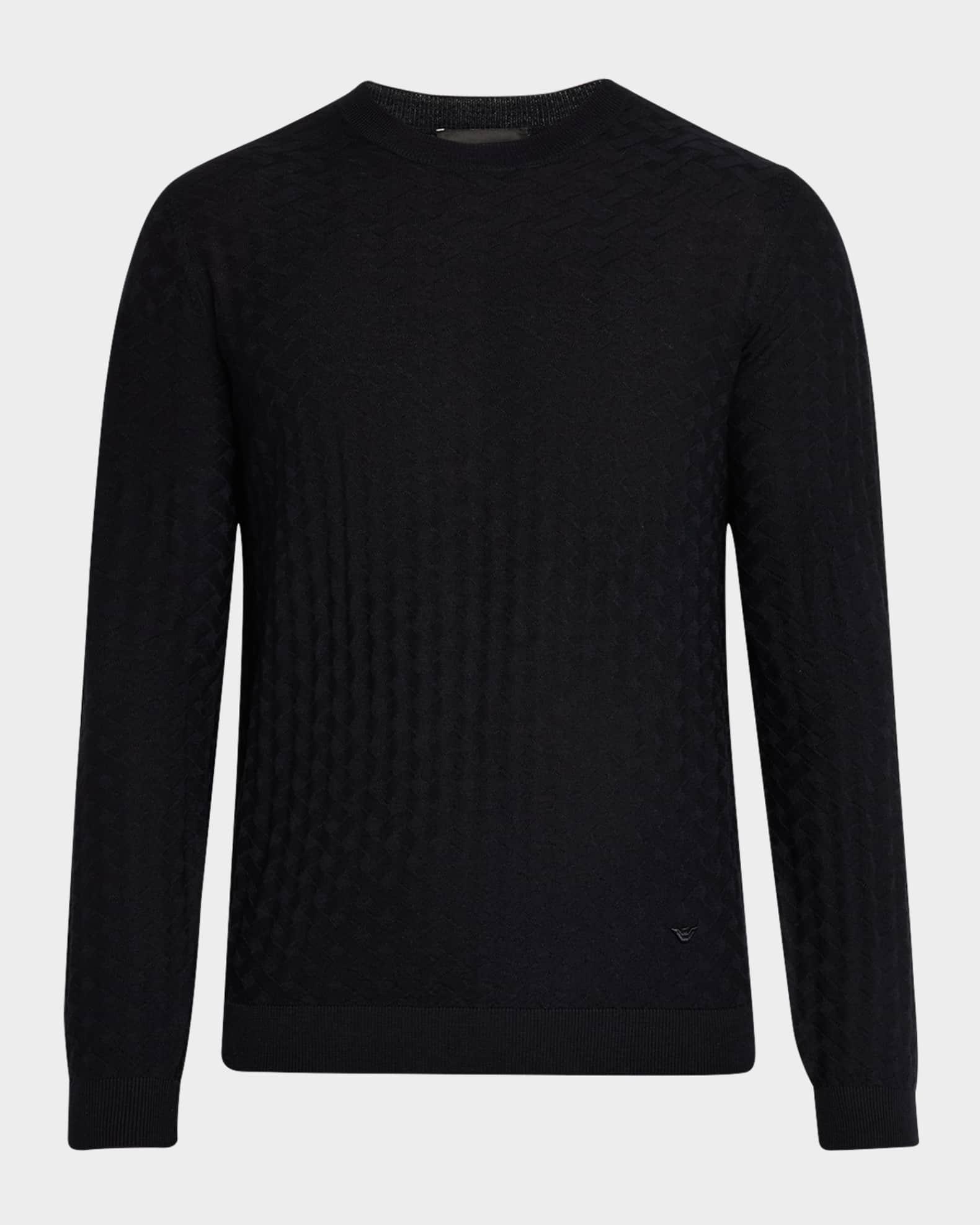 Men's Merino Wool Basketweave Crewneck Sweater Product Image
