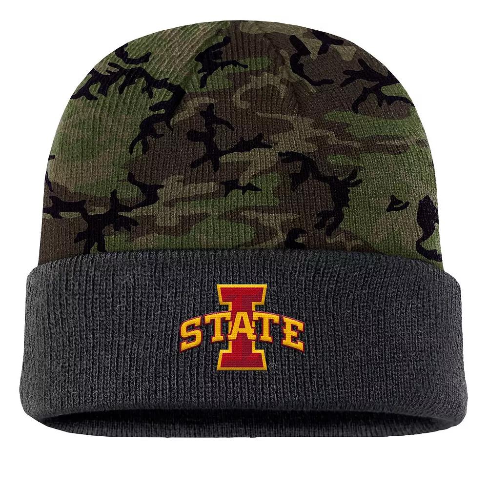 Men's Nike  Camo Iowa State Cyclones Military Appreciation Cuffed Knit Hat, Green Product Image