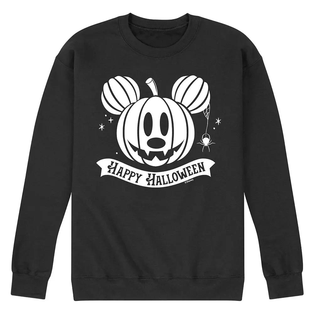 Disney's Mickey Mouse Men's Happy Halloween Pumpkin Fleece Sweatshirt,  Product Image