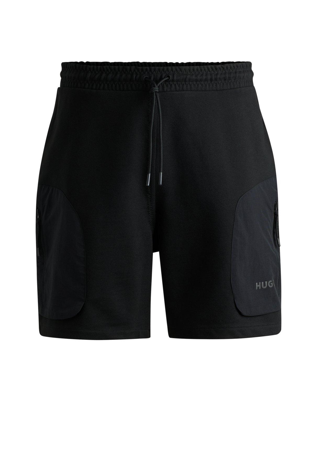 Cotton-terry relaxed-fit shorts with logo print Product Image