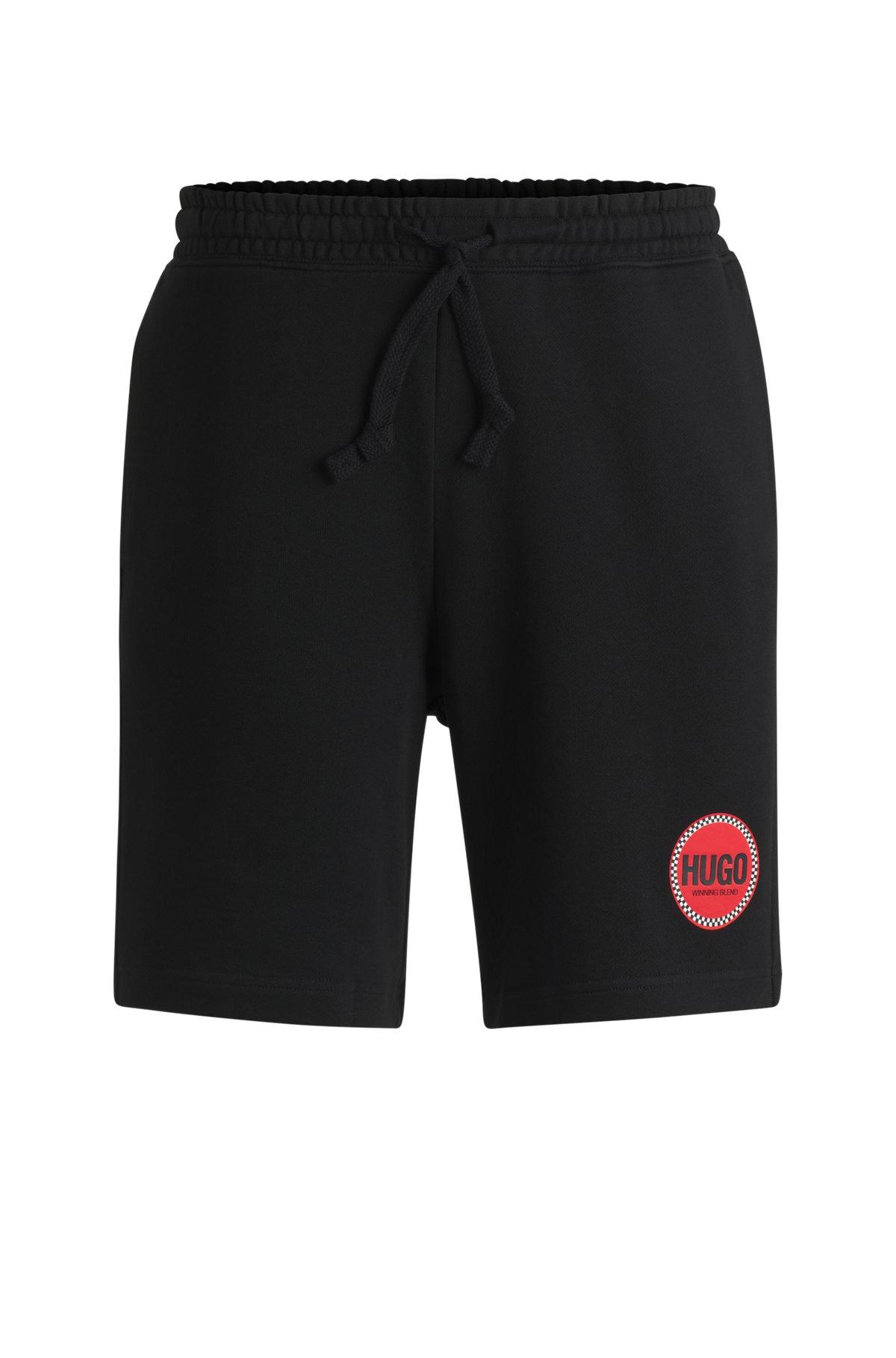 Cotton-terry relaxed-fit shorts with logo print Product Image