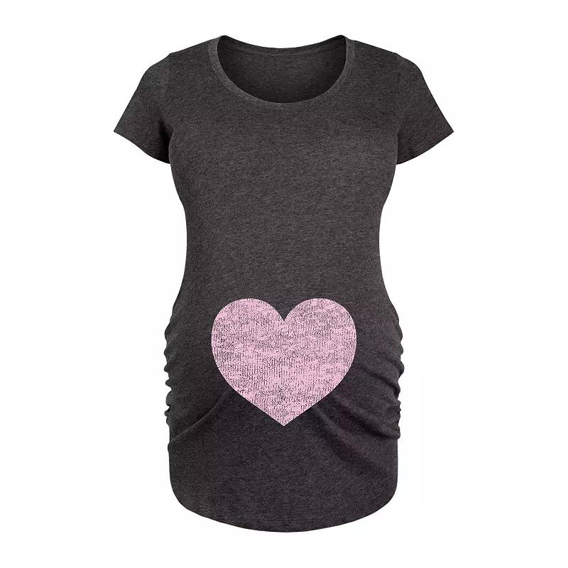 Maternity Pink Heart Graphic Tee, Women's,  Product Image