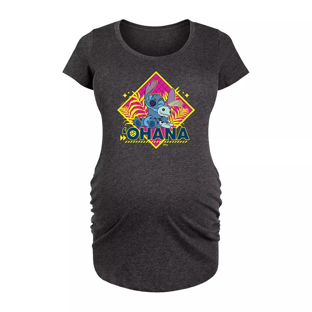 Disney's Lilo & Stitch Maternity Ohana Graphic Tee, Women's,  Product Image