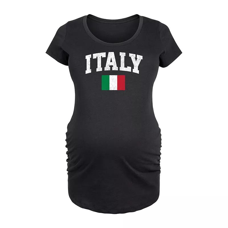 Maternity Italy Flag Graphic Tee, Womens Grey Gray Product Image