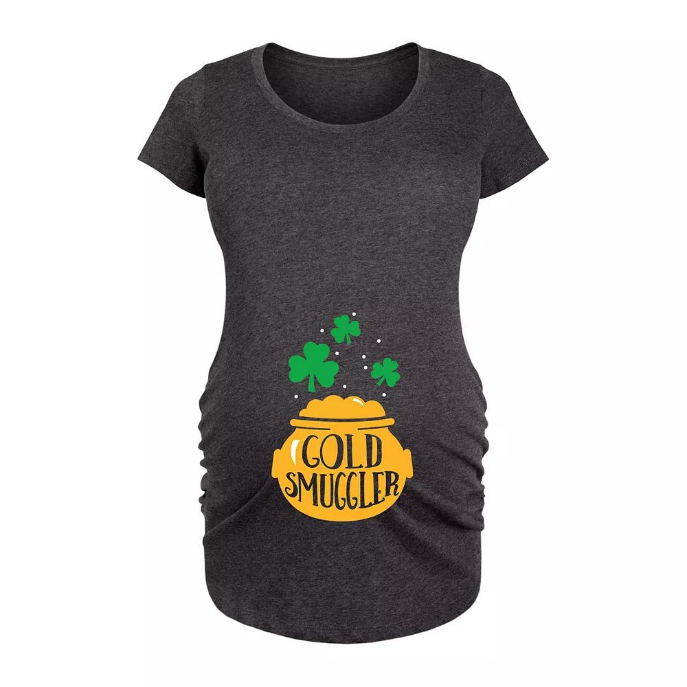 Maternity Gold Smuggler Graphic Tee, Womens Heather Grey Product Image