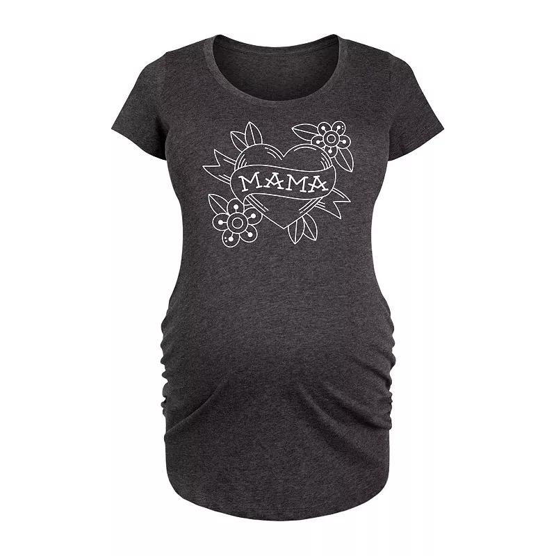 Maternity Mama Tattoo Heart Graphic Tee, Women's,  Product Image