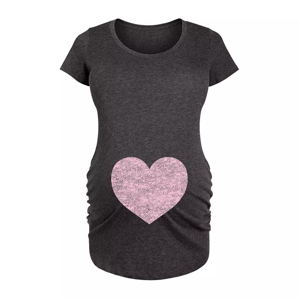 Maternity Pink Heart Graphic Tee, Women's,  Product Image