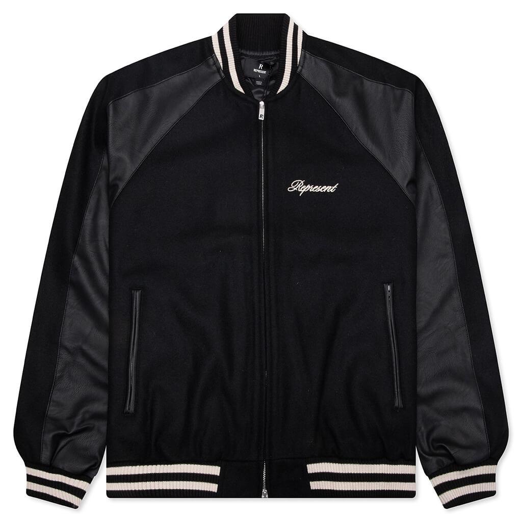 Raglan Varsity Jacket - Black Male Product Image