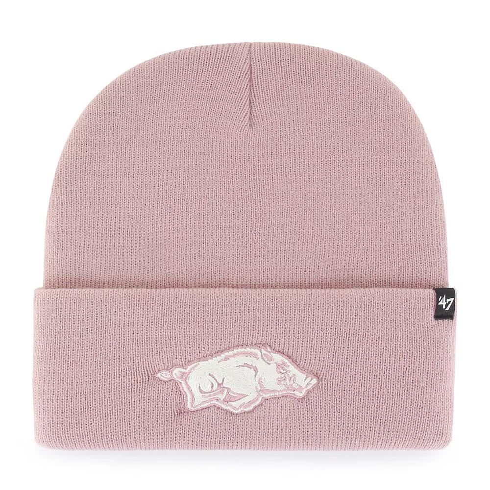 Women's '47 Pink Arkansas Razorbacks Haymaker Cuffed Knit Hat Product Image