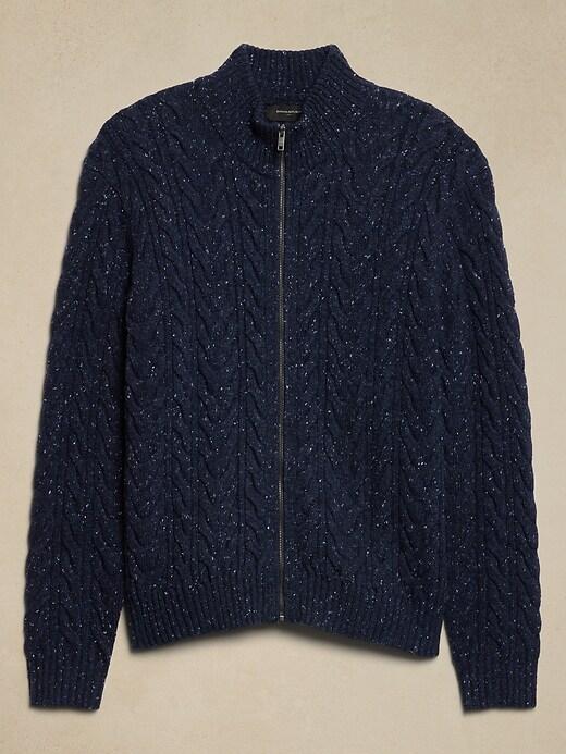 Tweed Cable Sweater Jacket Product Image