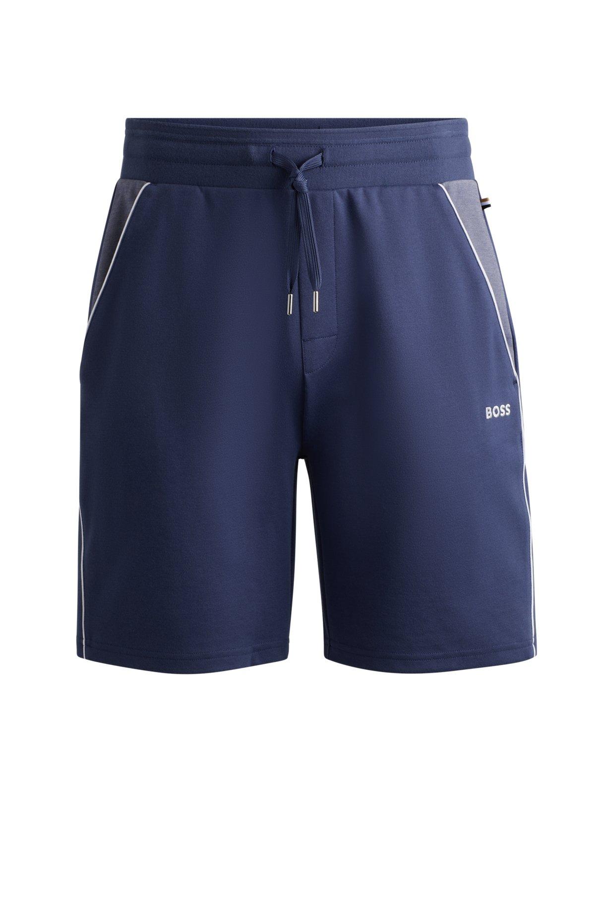 Shorts with embroidered logo and contrast piping Product Image