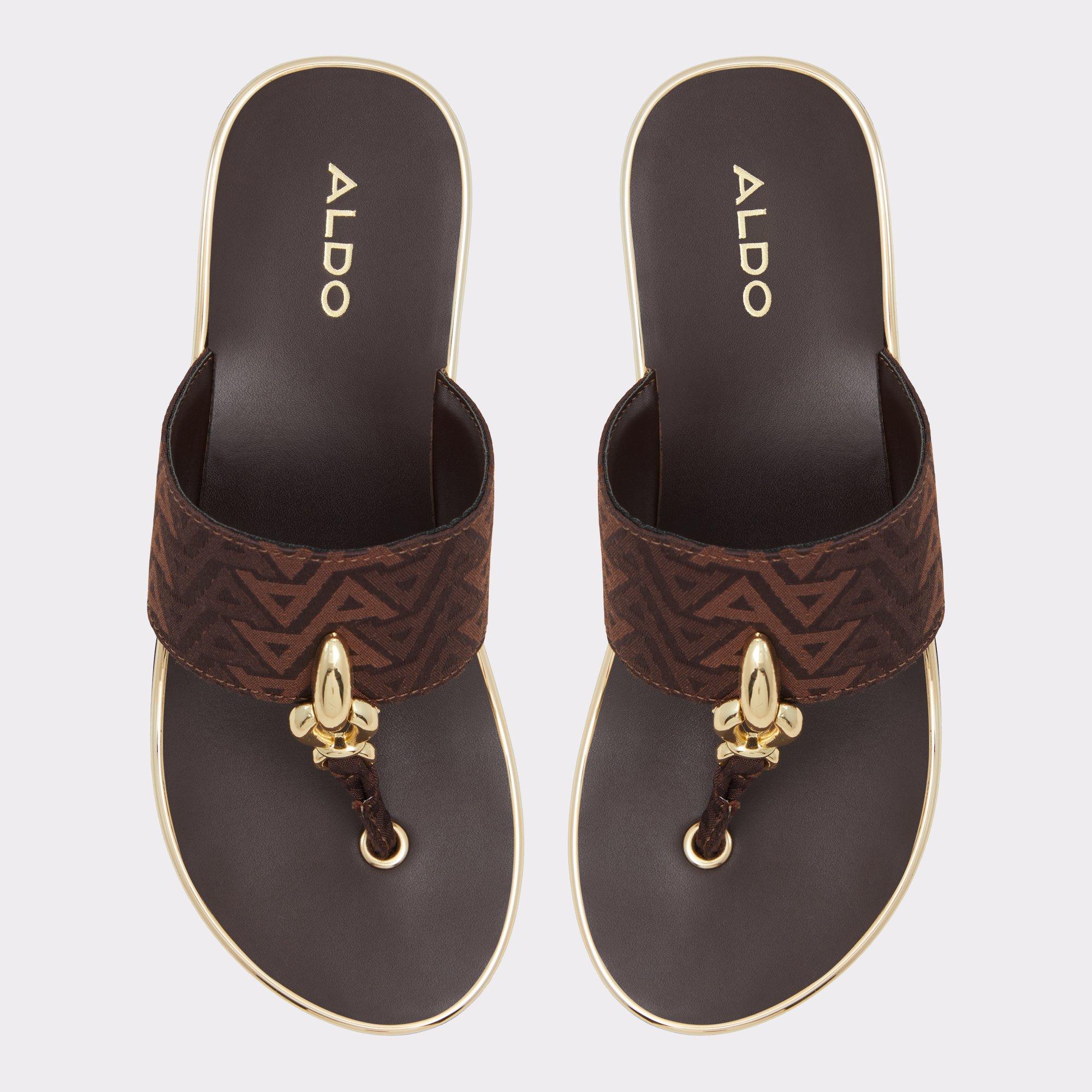 ALDO Penelopy - Women's Wedge Sandals - Brown, Size 10 Product Image