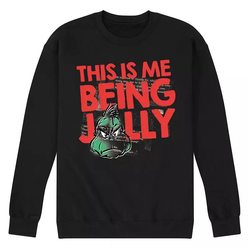 Men's Dr. Seuss The Grinch This Is Me Being Jolly Fleece Sweatshirt,  Product Image