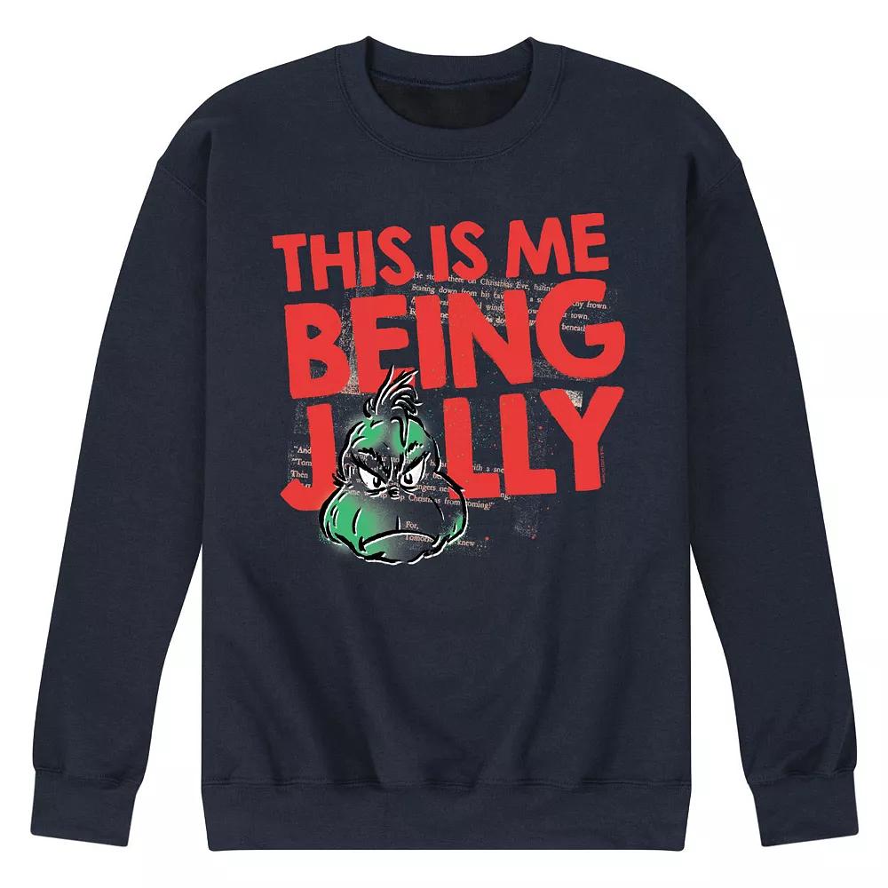 Men's Dr. Seuss The Grinch This Is Me Being Jolly Fleece Sweatshirt,  Product Image