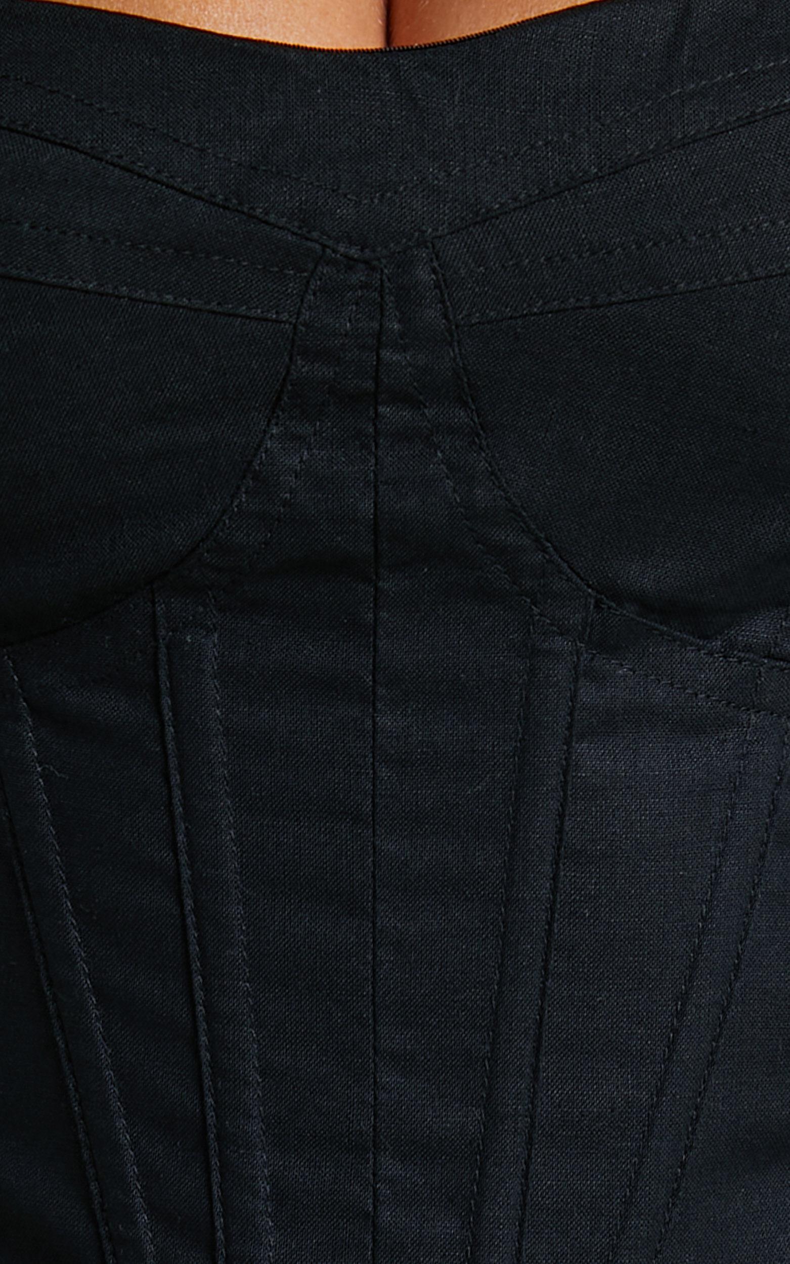 Estella Top - Puff Sleeve Corset Bustier Top in Black Product Image