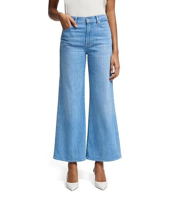 7 For All Mankind Lotta High Rise Cropped Wide Leg Denim Jeans Product Image