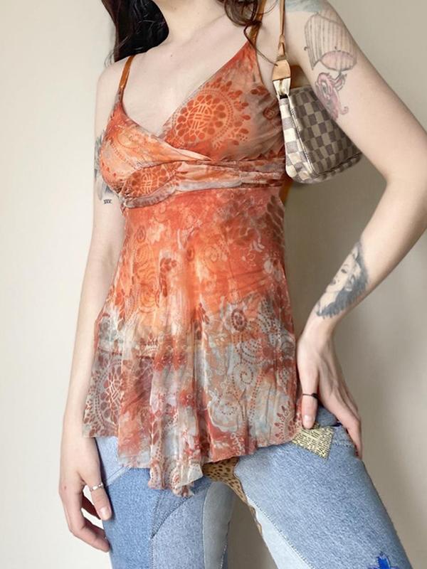 Irregular Floral Print Cami Top Product Image