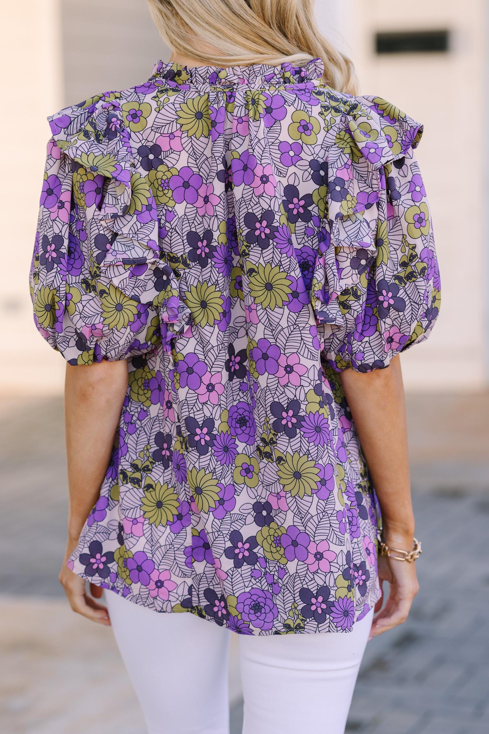 Get Ready Purple Floral Blouse Female Product Image