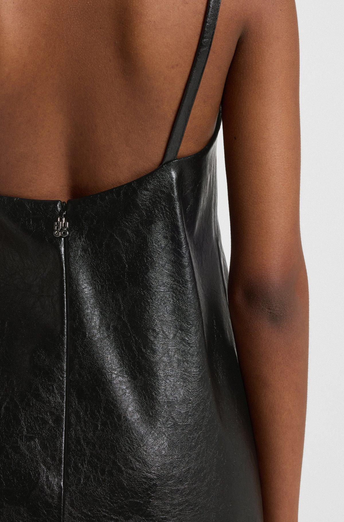 HUGO - Strappy mini dress in faux leather with embossed pattern - Patterned Product Image