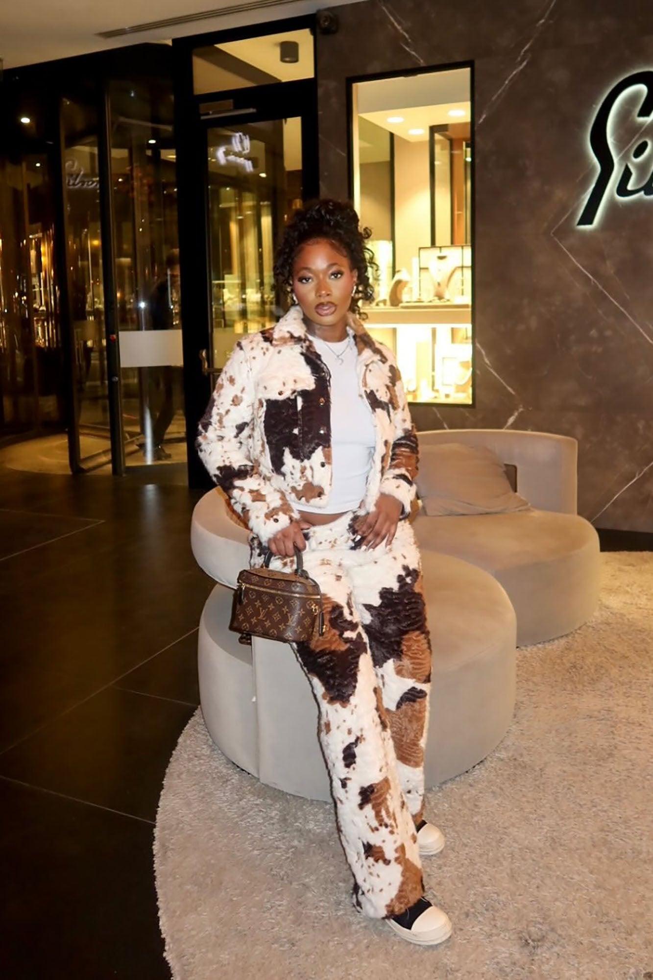 Natural Habitat Faux Fur Jacket - Cream/combo Product Image