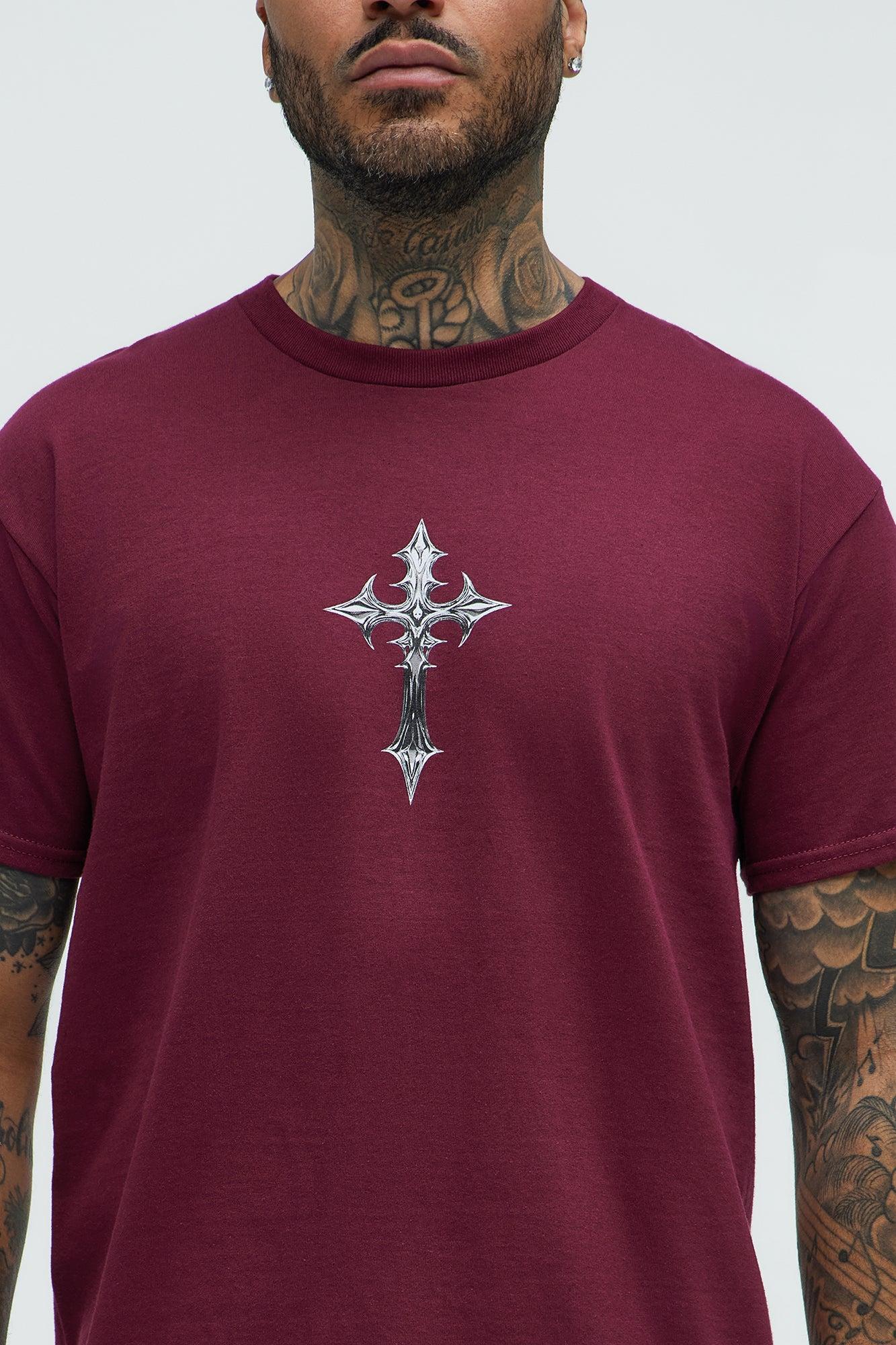 Holy Spirit Psalm Short Sleeve Tee - Burgundy Product Image
