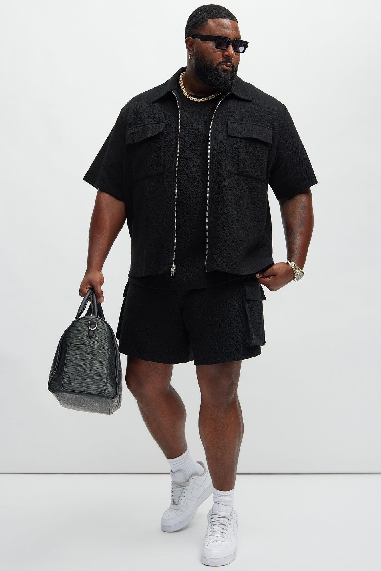 Lewis Zip Up Shirt - Black Product Image