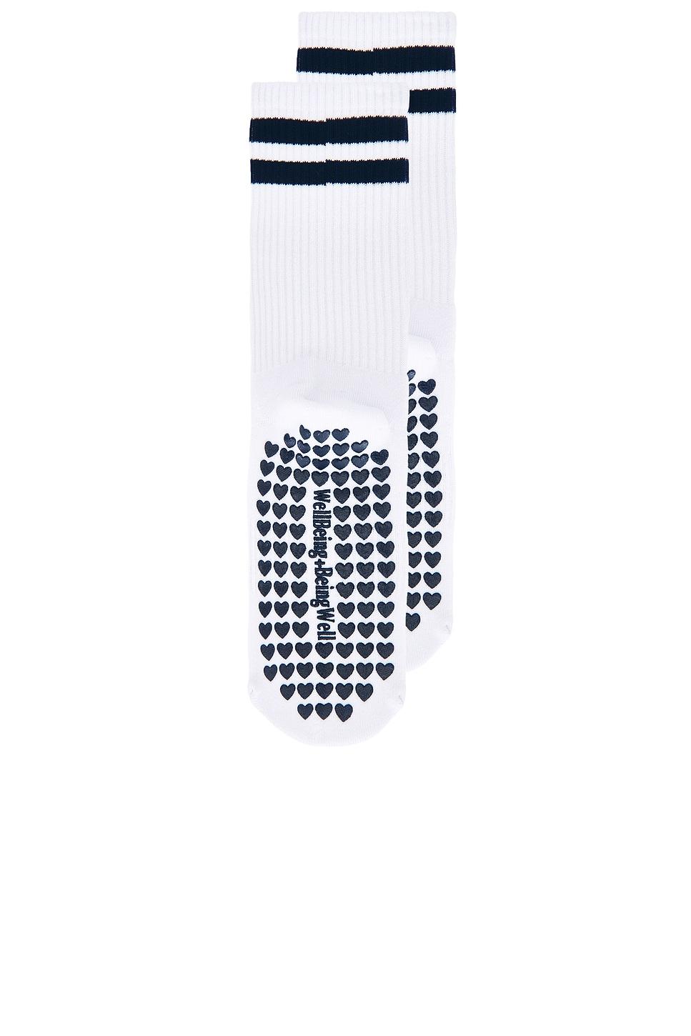 Striped Tube Grip Sock WellBeing + BeingWell Product Image