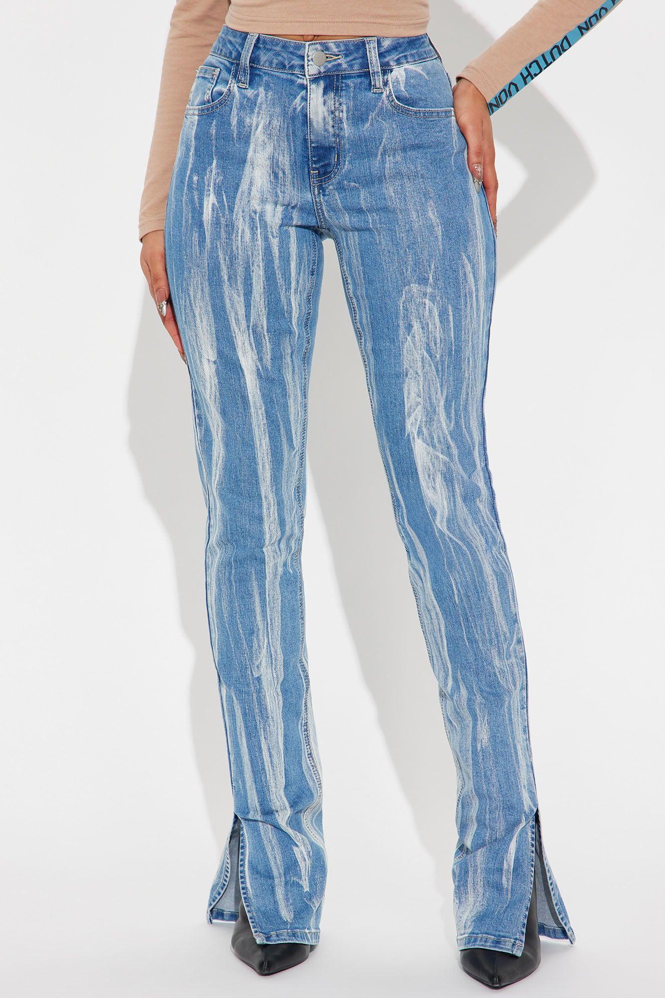 Faded Love Stacked Stretch Slim Jeans - Medium Blue Wash Female Product Image