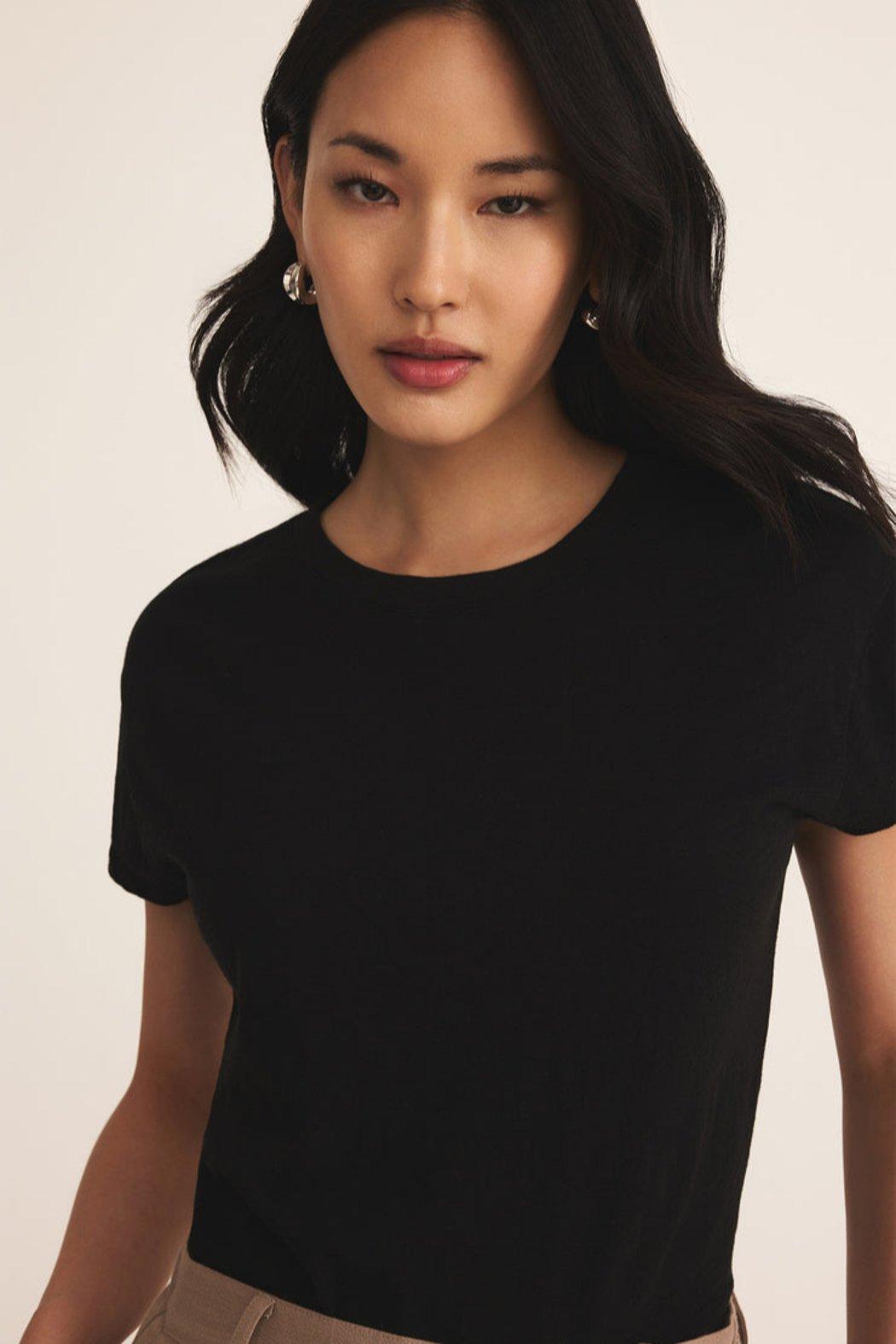 Modern Black Slub Tee Product Image