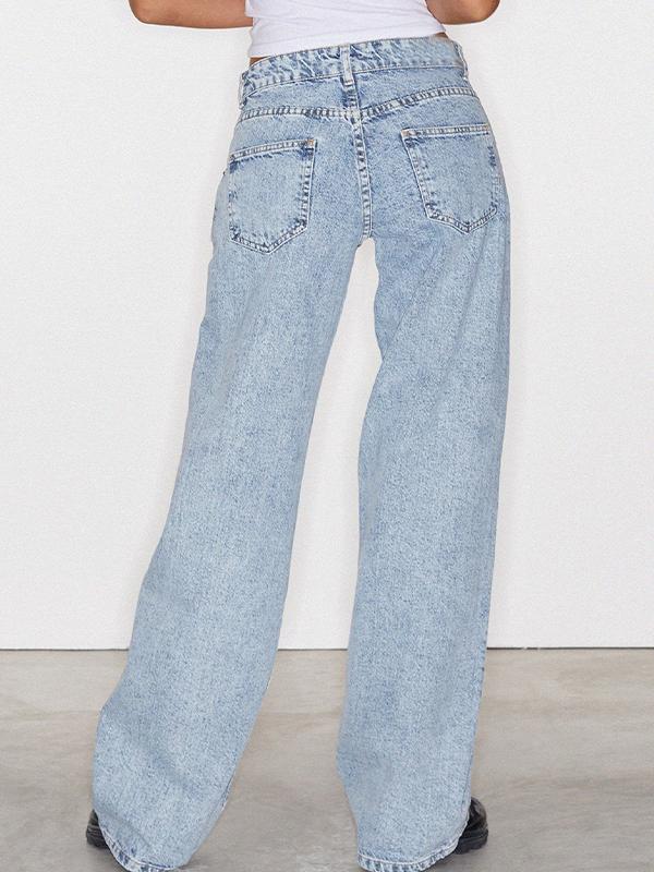 Casual Wash Boyfriend Jeans Product Image