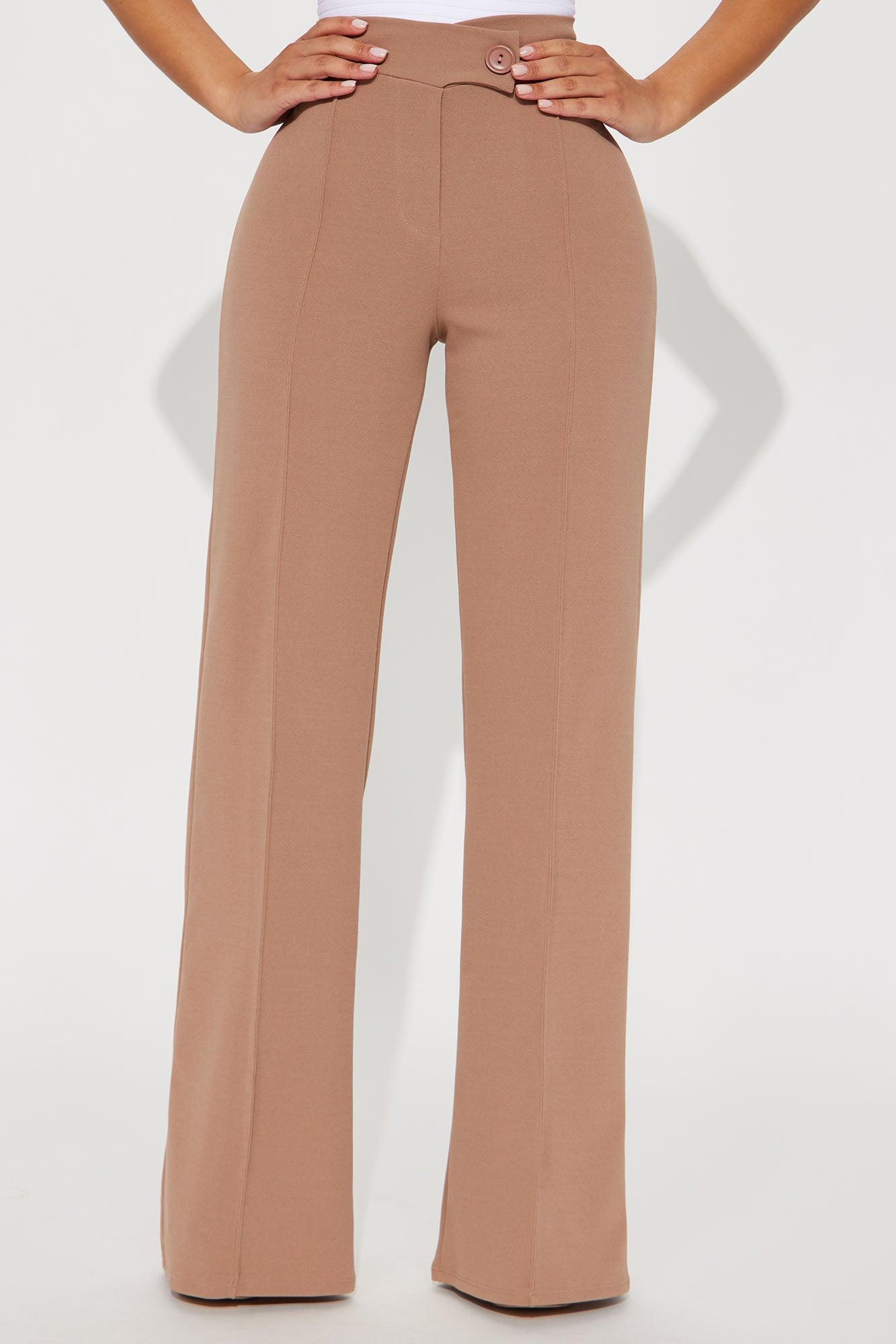 Petite Call It Even Wide Leg Dress Pants - Taupe Product Image