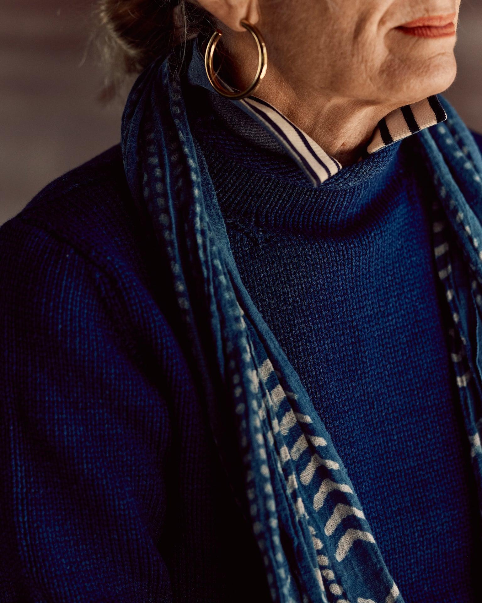 Women's Deep Sea Fisherman's Sweater in Indigo Product Image