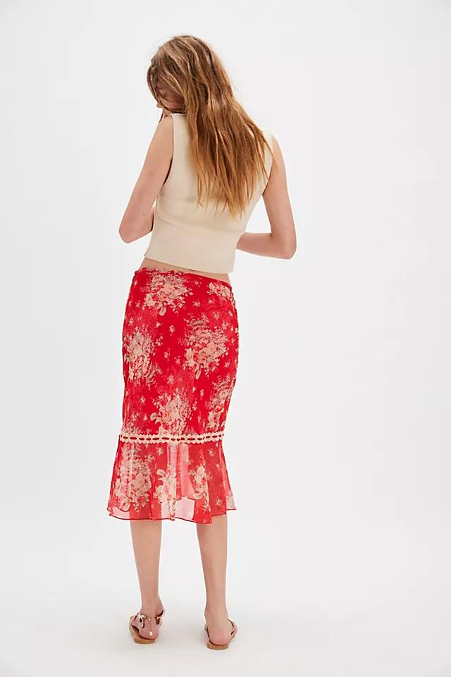Romantic Roses Printed Midi Skirt Product Image