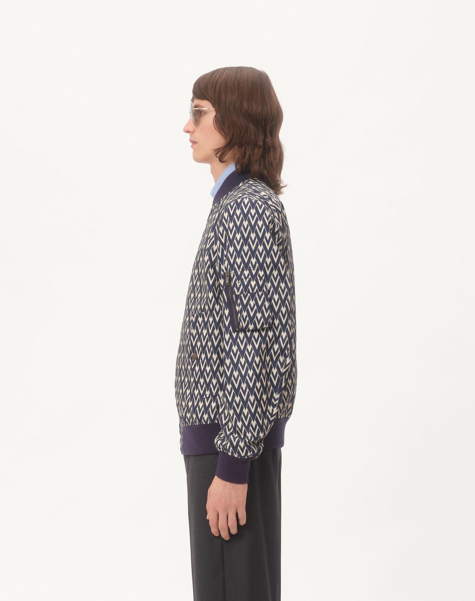 Nylon Bomber Jacket With Toute La V Print Product Image