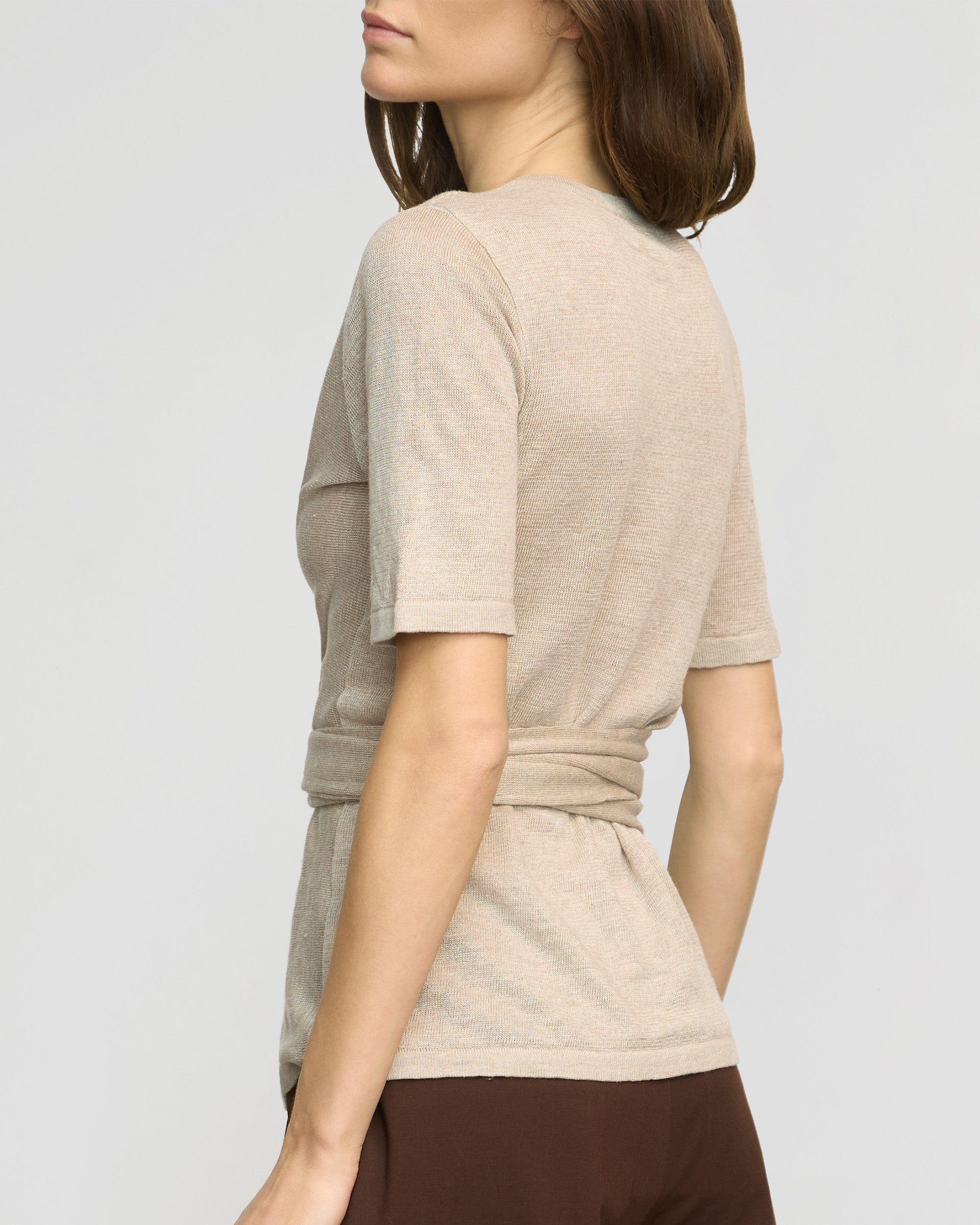 Lark Tie-Front Linen Sweater Product Image