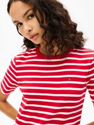 Slim Fit Stripe Short-Sleeve Dress Product Image