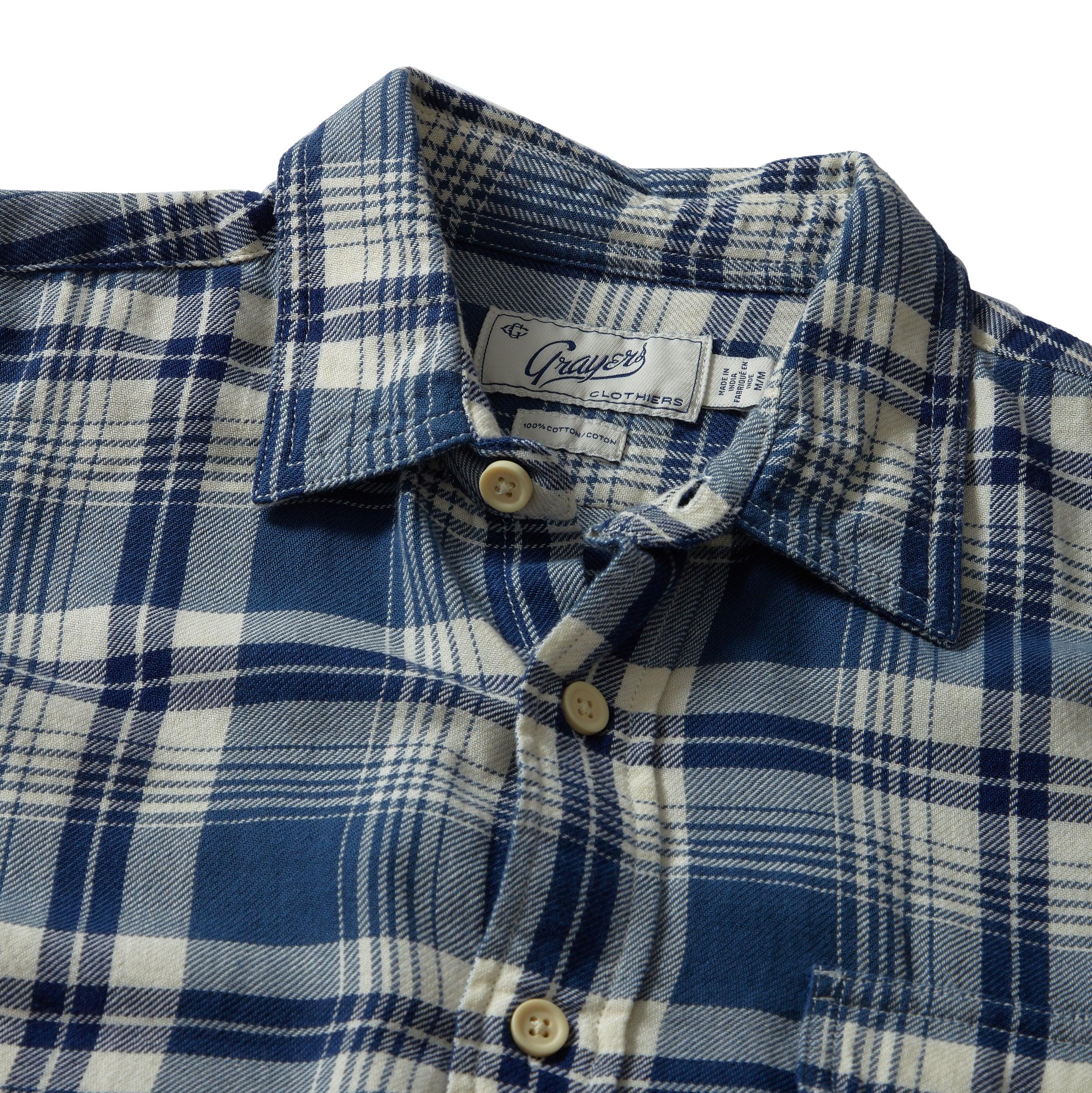 Rugged Twill Shirt - Navy Cream Plaid (Final Sale)* Product Image